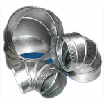 90 Degree Elbow, Adjustable, 6" Dia, 28 Ga